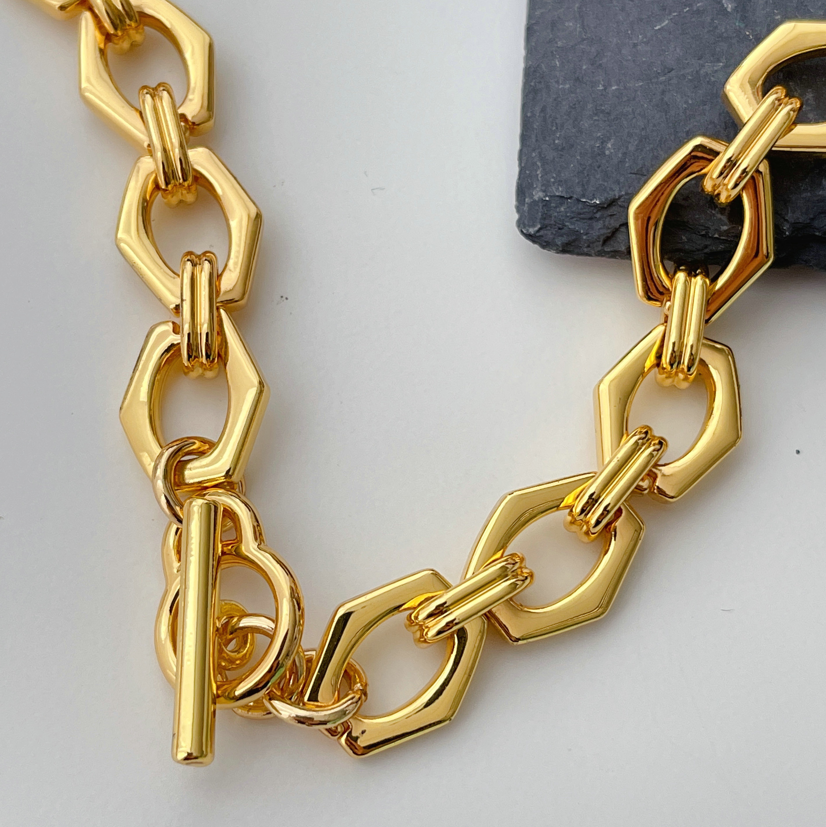 18K Gold Plated High Quality CHunky Chain Necklace 16inch