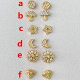 Fashion Pave Zircon Earrings Stud