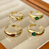 Round Zircon Adjustable Ring
