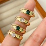 Round Zircon Adjustable Ring