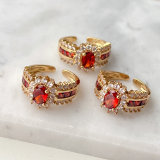 Pave Adjustable Ring In Rubi Color