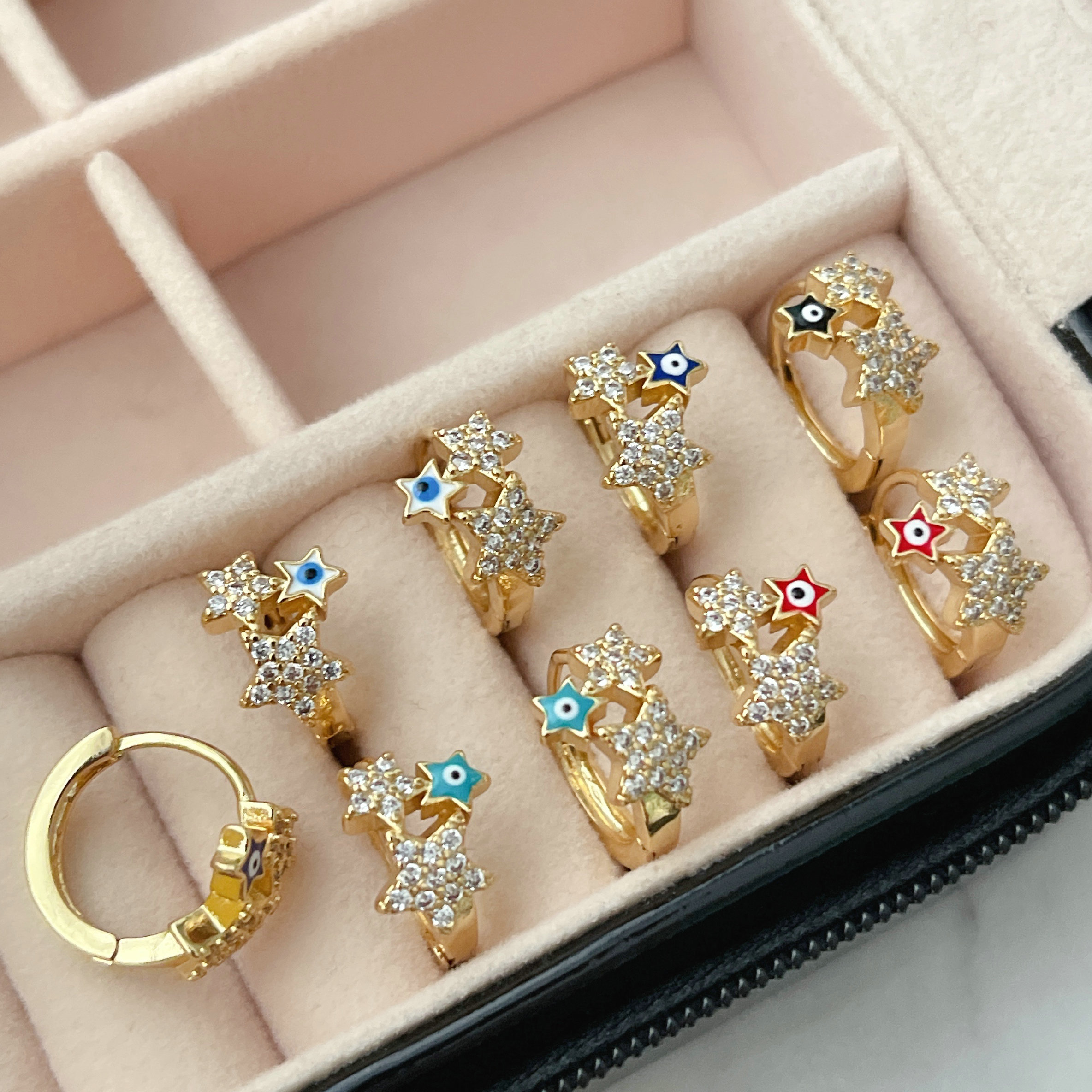Star Eye Hoop Earrings