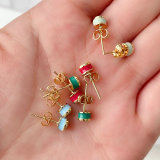 Round Enamel Earrings Stud