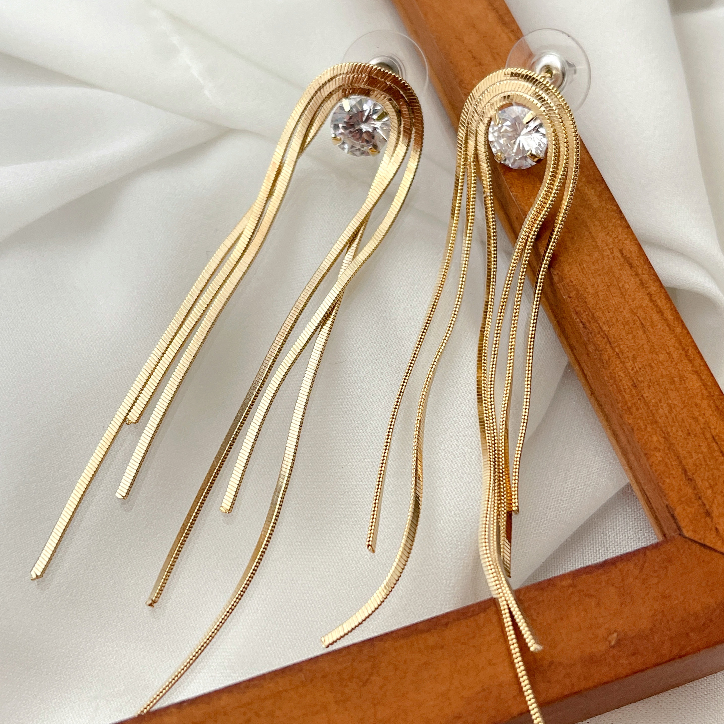 Long Herring Bone Earrings