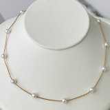 Pearl Thin Chain Necklace