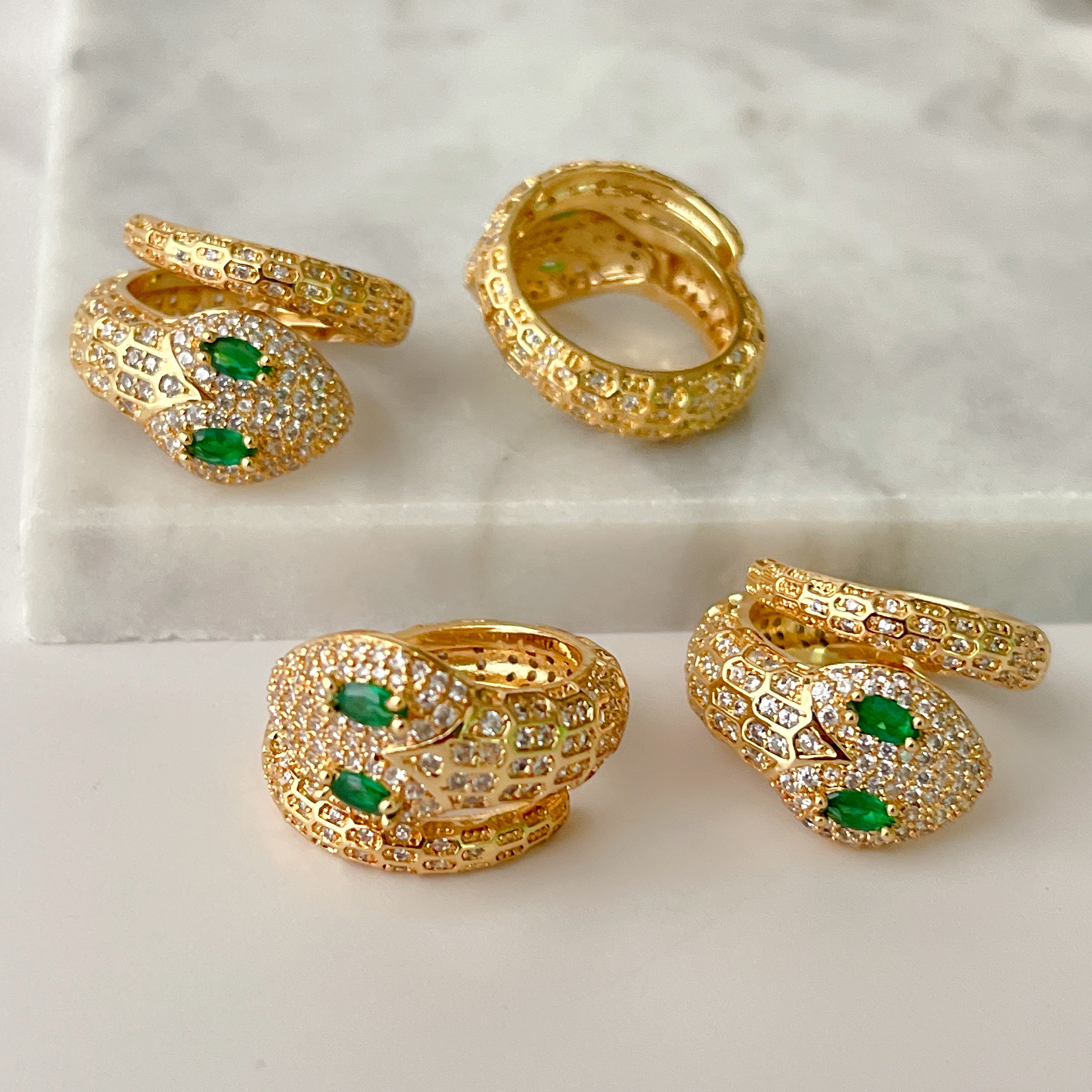 Green Eye Snake Ring