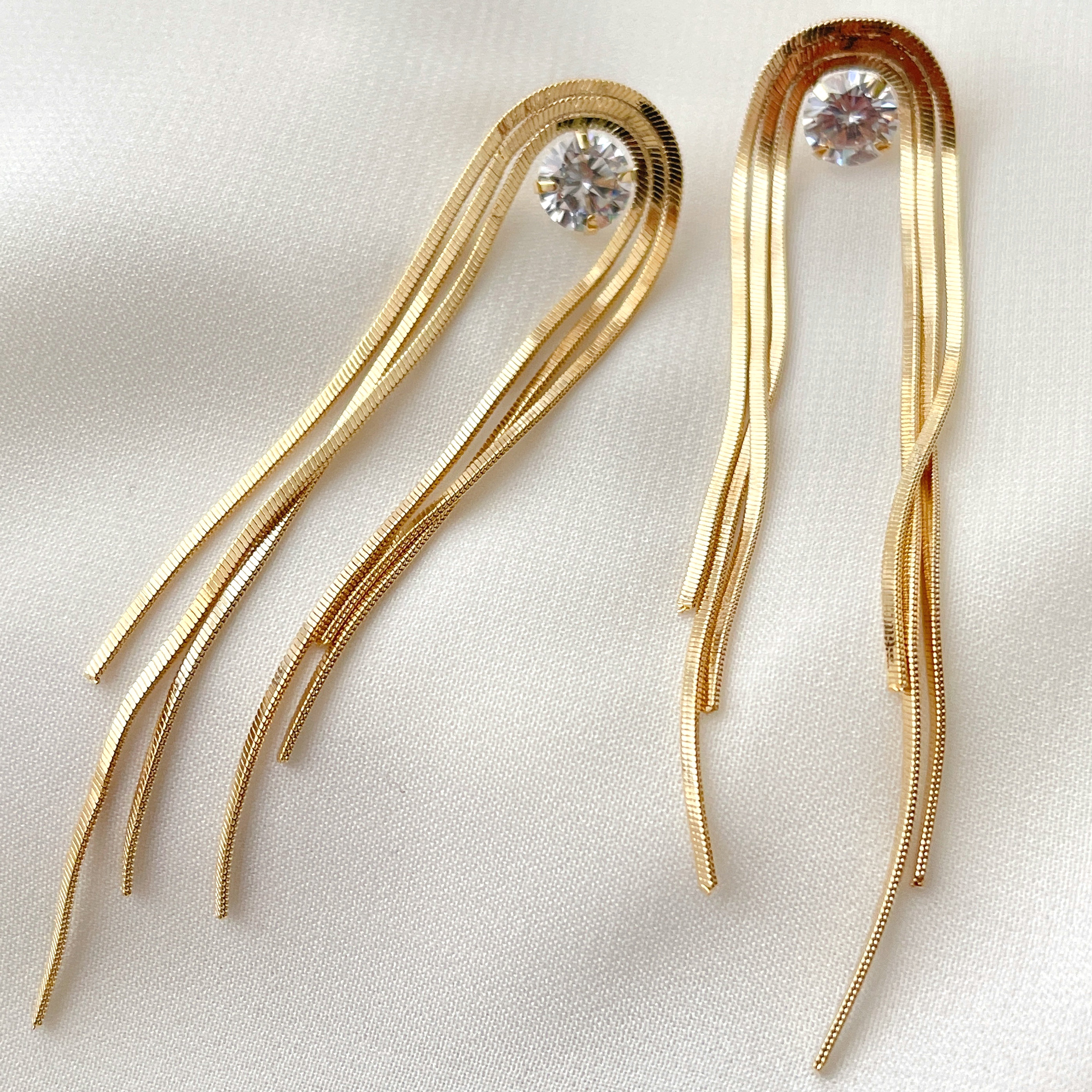 Long Herring Bone Earrings