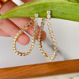 Long Zircon Tassel Earrings