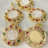 Colorful Pave Mop Jesus Pendant