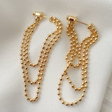 Gold Beaded Earrings