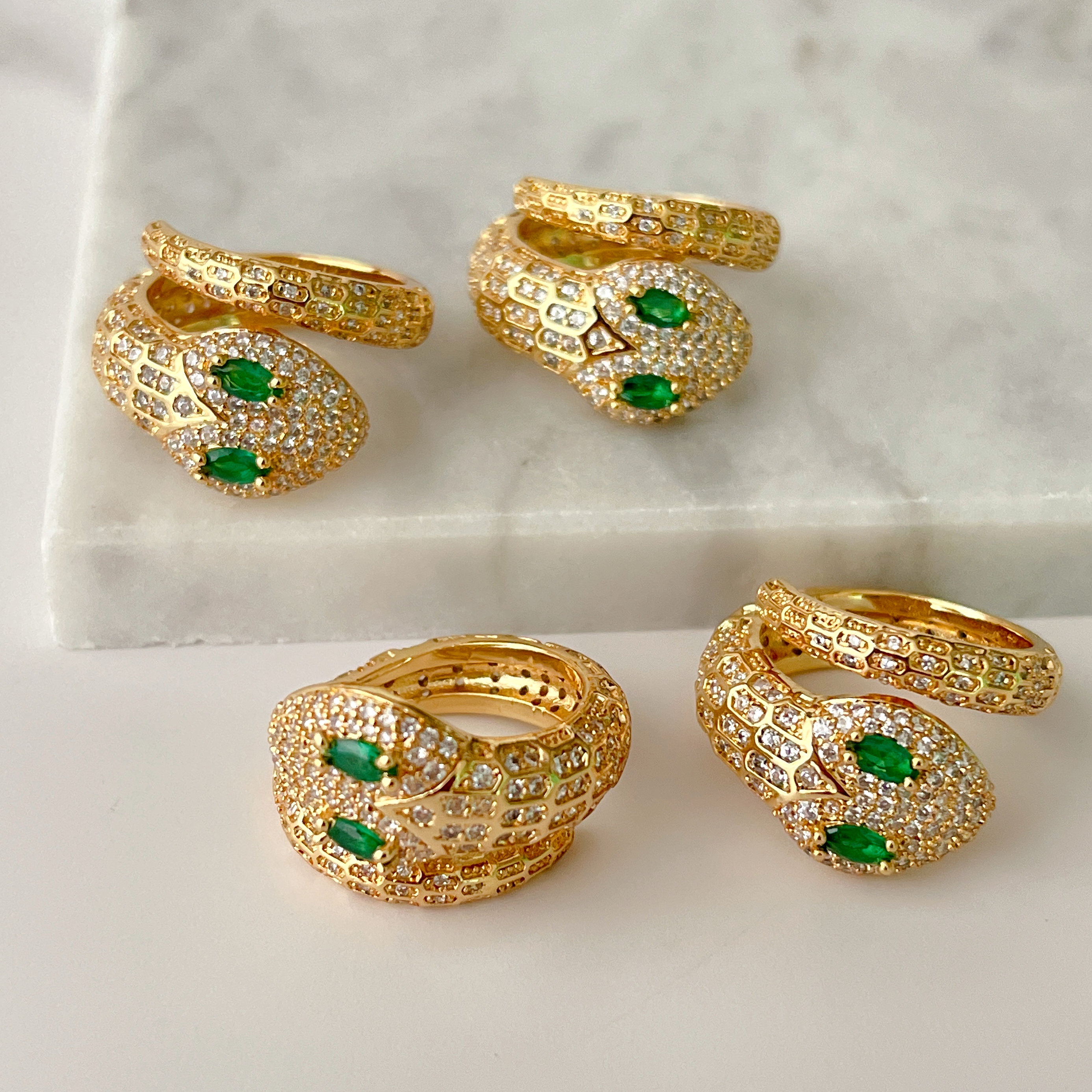 Green Eye Snake Ring