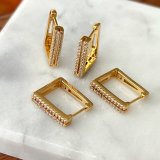 Pave Square Earrings