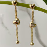 Long Heart Drop Earrings