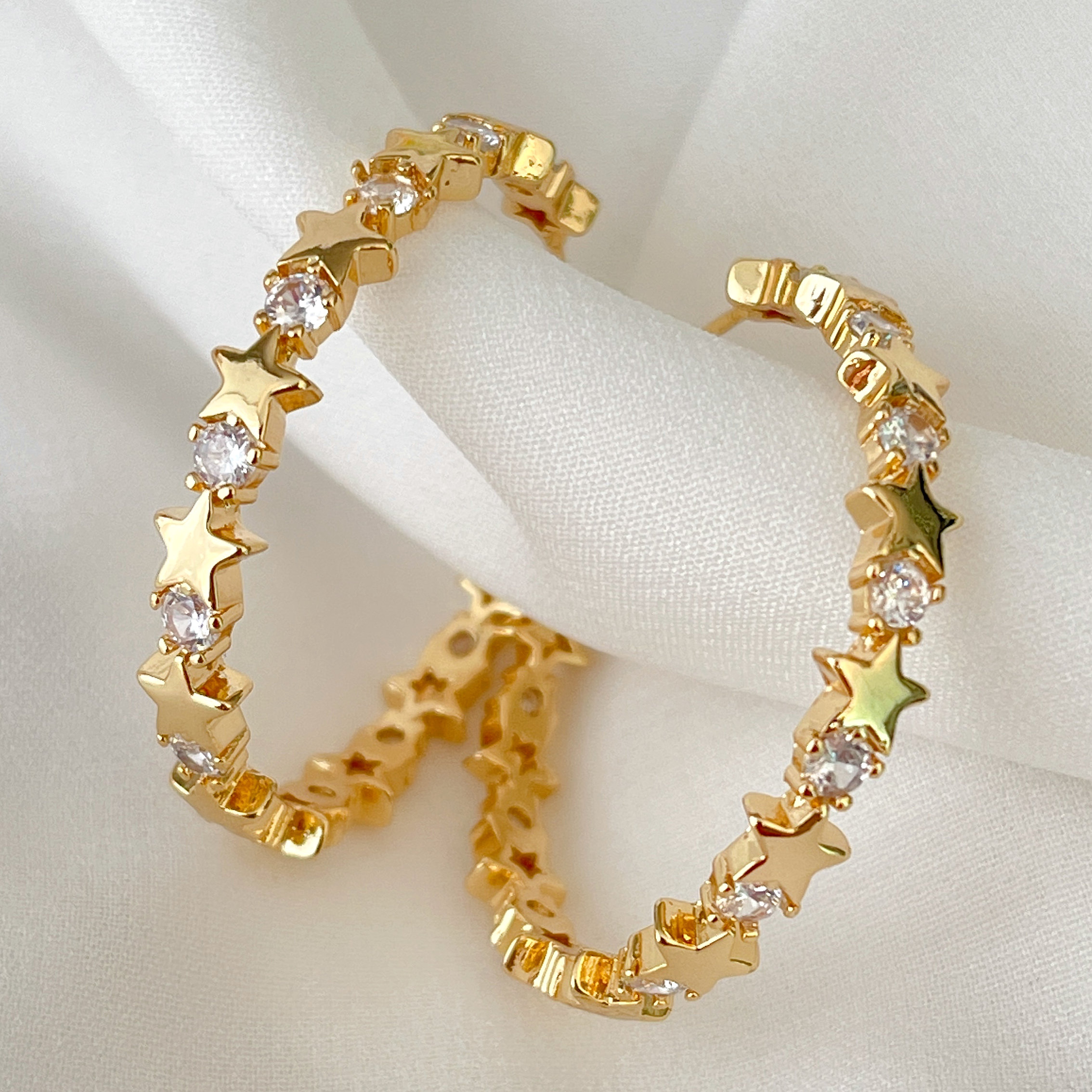 Star Hoop Earrings