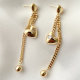 Long Heart Drop Earrings