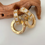 Round Charm Drop Earrings