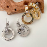Round Charm Drop Earrings