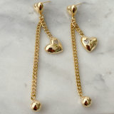 Long Heart Drop Earrings