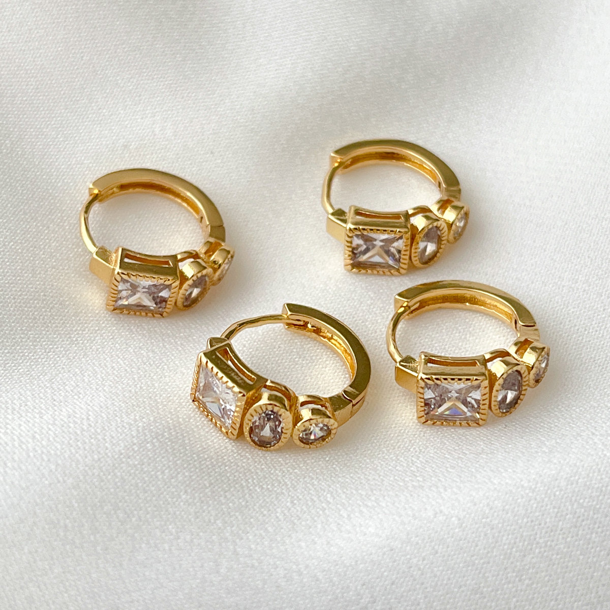 Fashion Pave Hoop Earrings