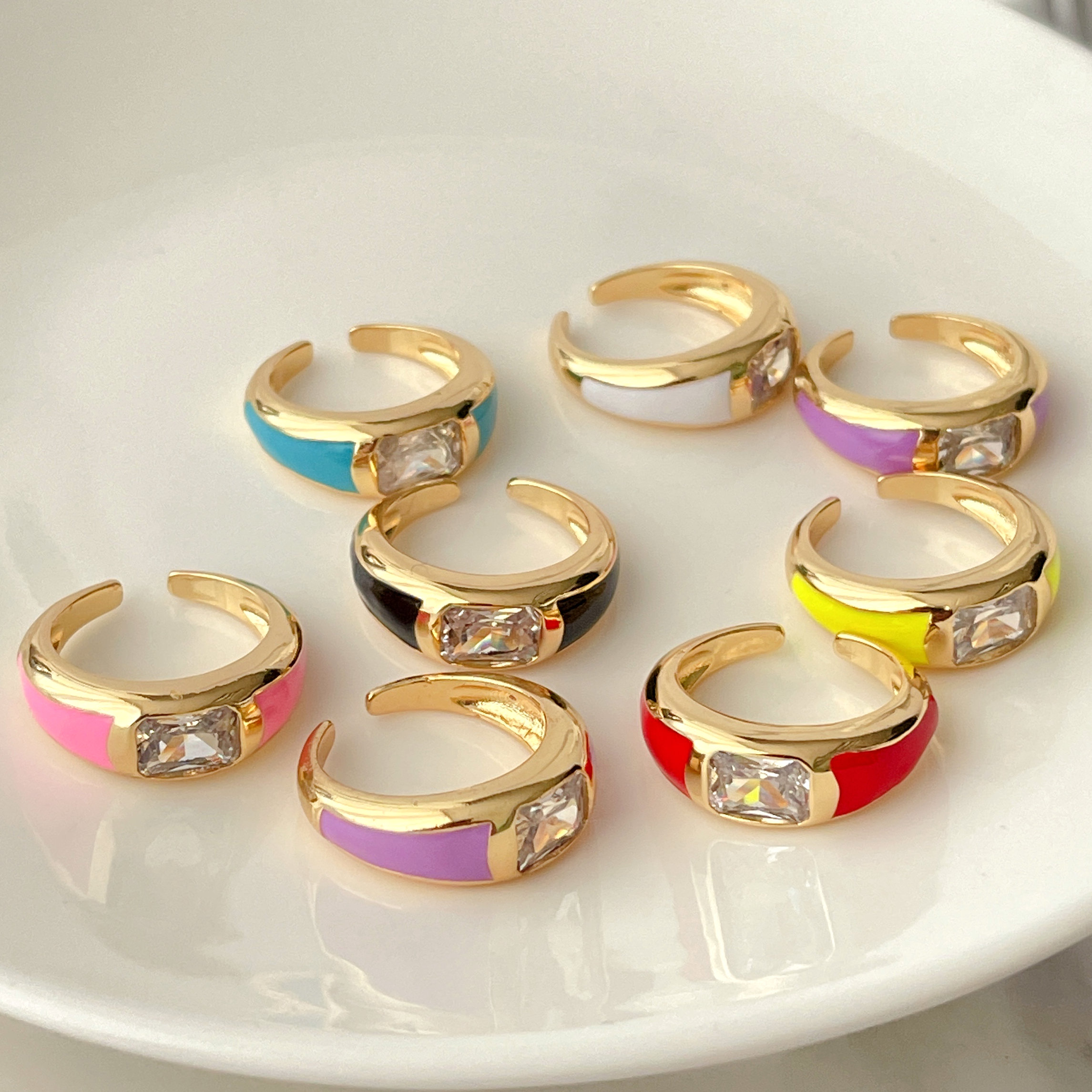 Enamel Adjustable Ring