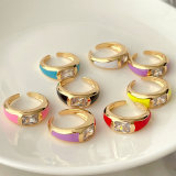 Enamel Adjustable Ring
