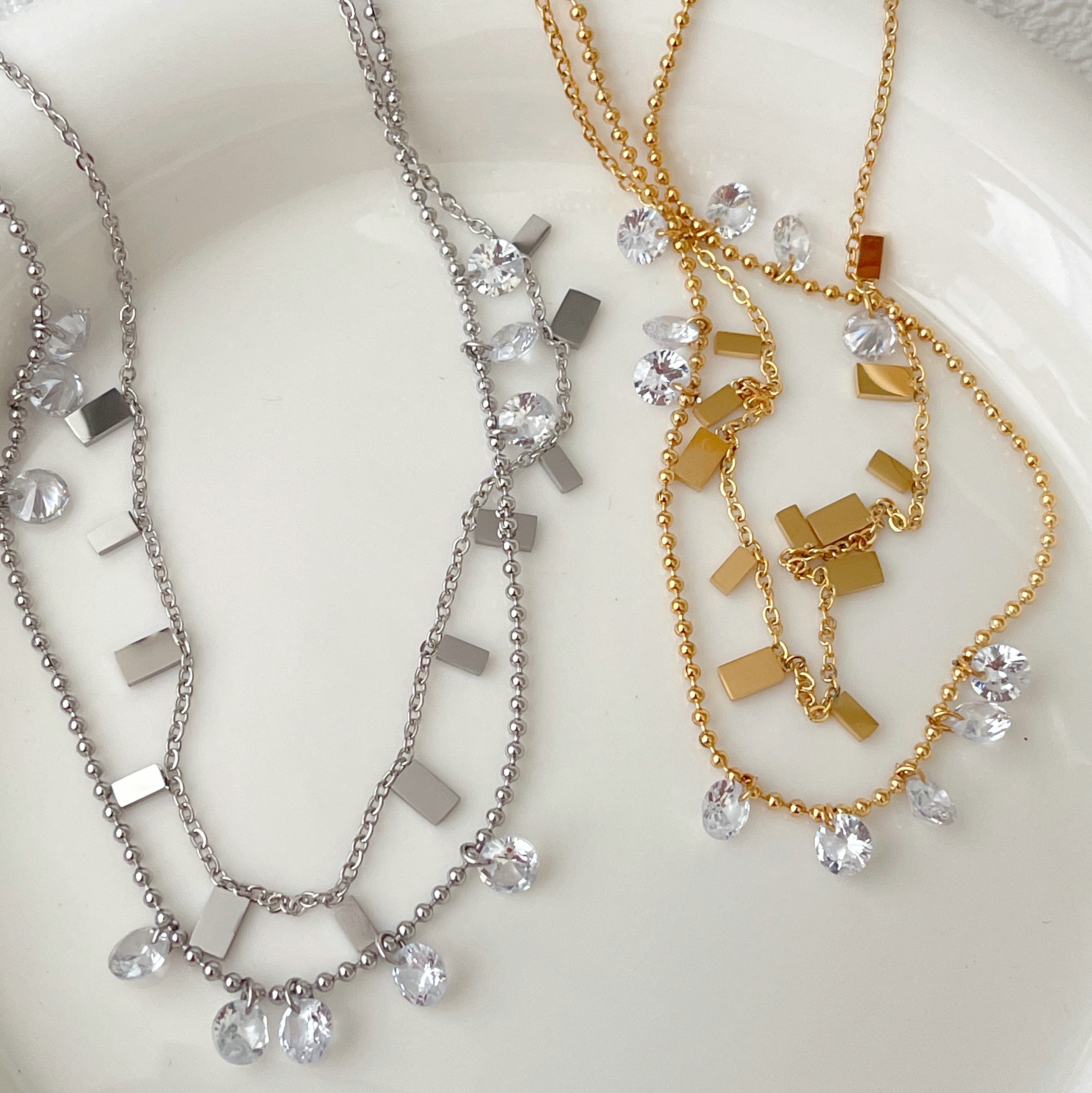 Stainless Steel Two Layer Nekclace