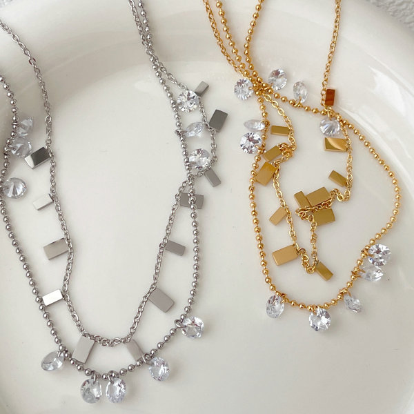 Stainless Steel Two Layer Nekclace