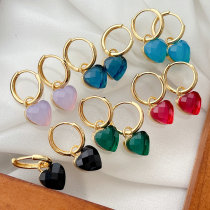 Crystal Heart Drop Earrings