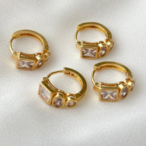 Fashion Pave Hoop Earrings