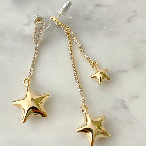 Long Chain Star Earrings