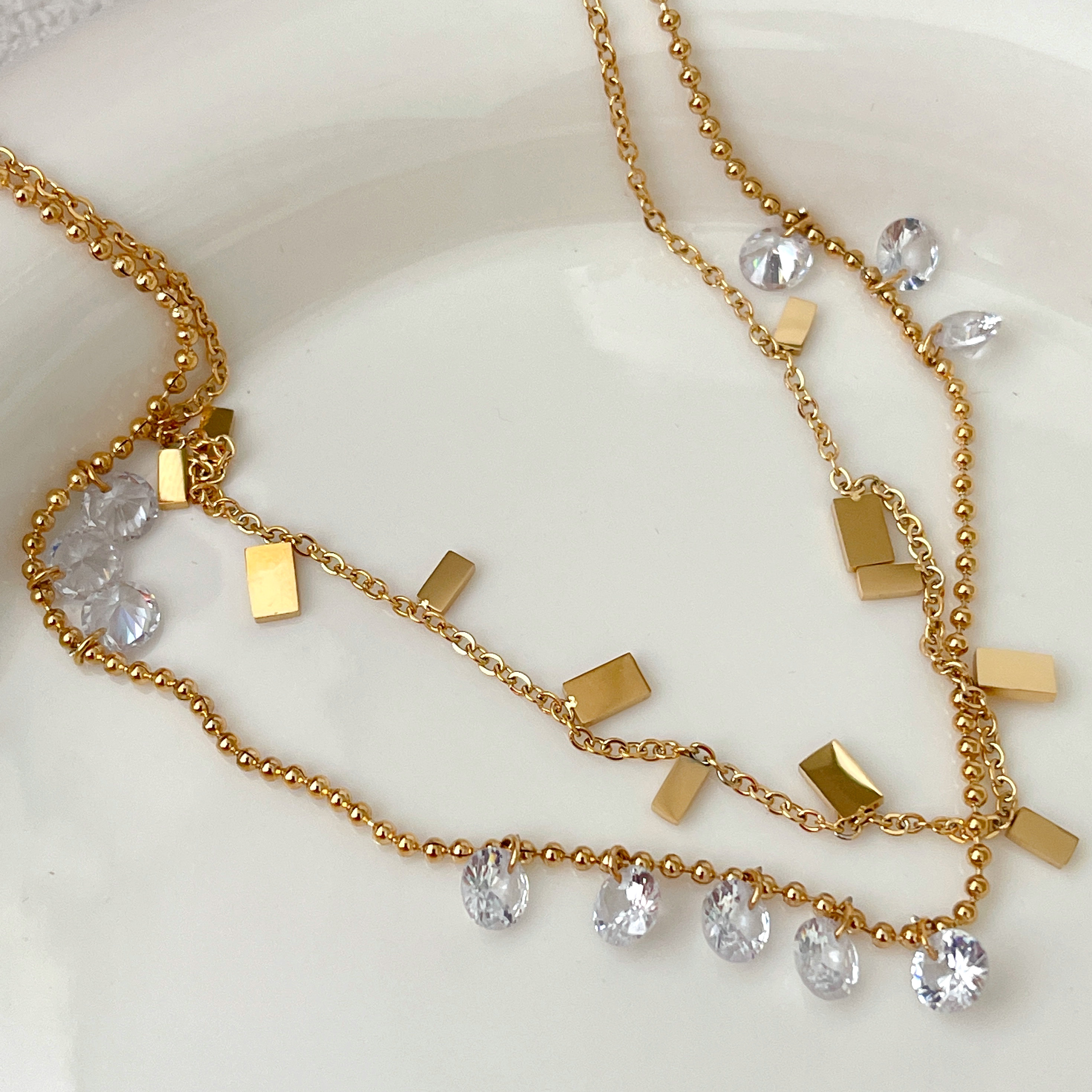 Stainless Steel Two Layer Nekclace