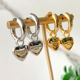 Hoop Earrings With Heart Pendant