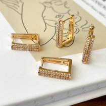 Pave Square Earrings