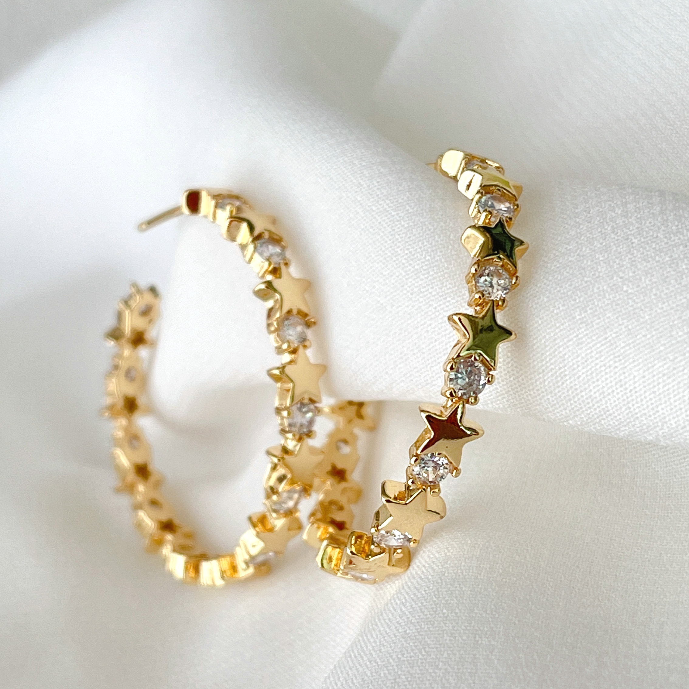 Star Hoop Earrings