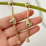 Long Heart Drop Earrings