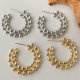 Beaded Round Hoops Earrings