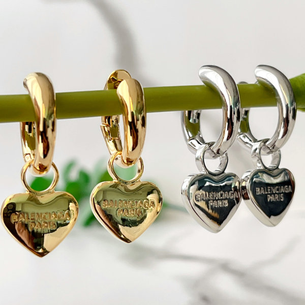 Hoop Earrings With Heart Pendant