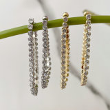 Long Zircon Tassel Earrings