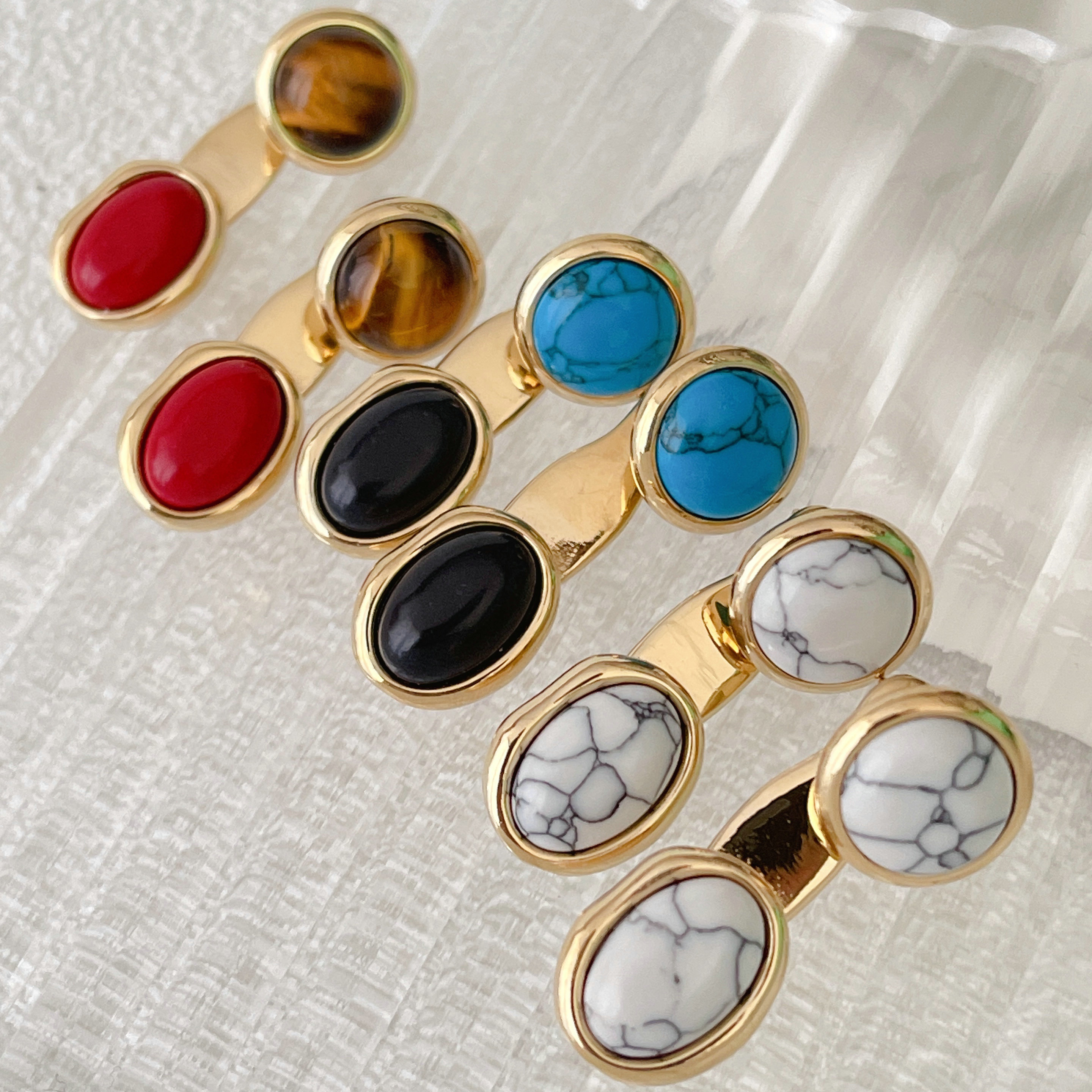 Stainless Steel Gemstone Earrings