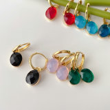 Oval Crystal Candy Charm Earrings