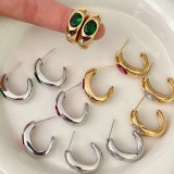Stainless Steel Colorful Moon Earrings