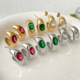 Stainless Steel Colorful Moon Earrings