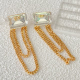 Thin Chain Cuban Stone Earrings CMEADL-2449774