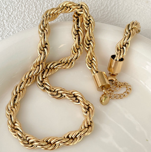Stainless Steel Fat Twist Necklace