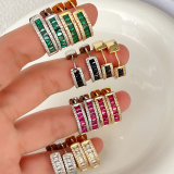 Fashion Pave Zircon Round Hoop Earrings