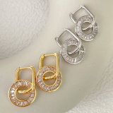 Hoop Earrings With Round Pendant