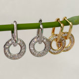 Hoop Earrings With Round Pendant