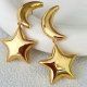 Fashion 18k Gold Plated Moon Star Earrings