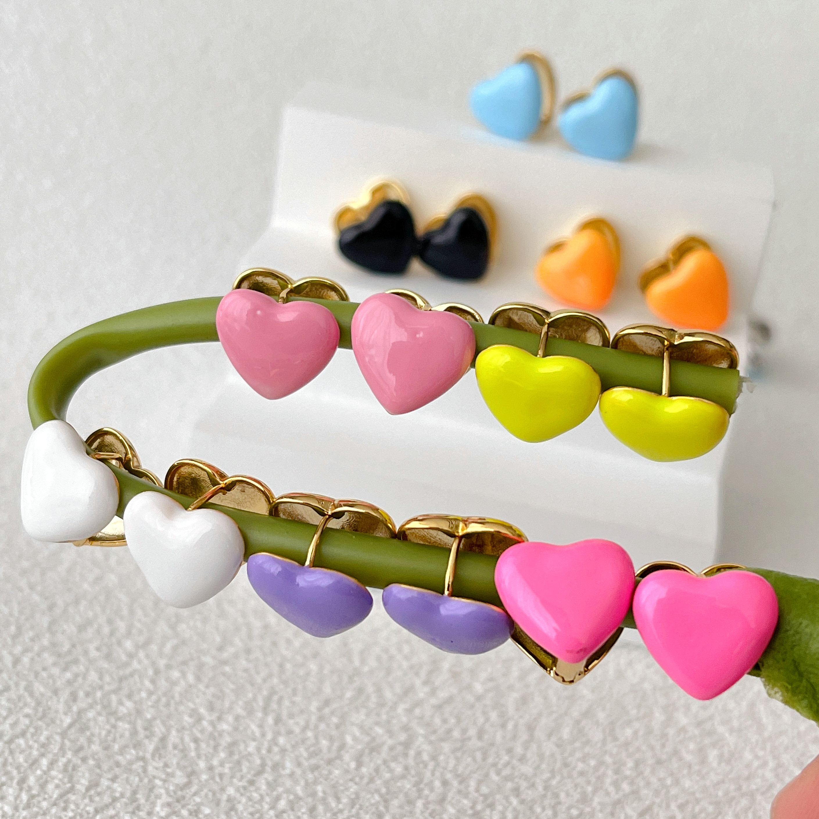 Enamel Heart Stud