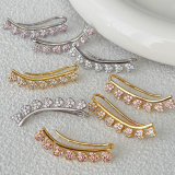Pave Zircon Heart Earrings Stud